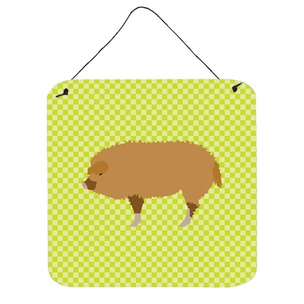 Micasa Hungarian Mangalica Pig Green Wall or Door Hanging Prints, 6 x 6 in. MI228527